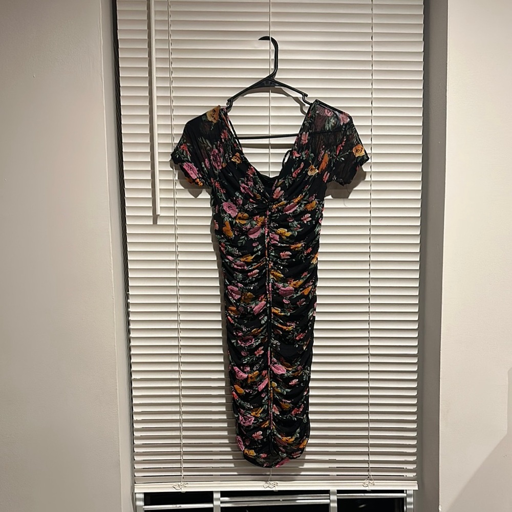 Floral Black Dress